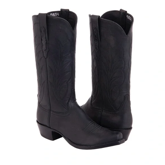 Burns 1876 Goat Leather 13” Mad Dog Winn Stitching Cowboy Boot 7.5 C - Like New! - Picture 8 of 12